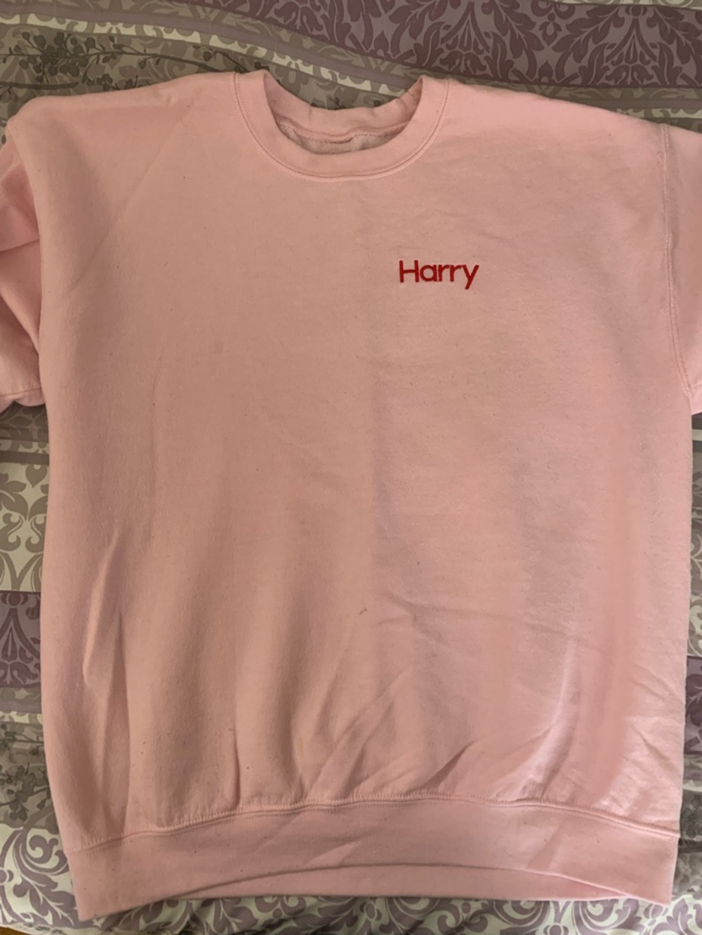 Harry styles TPWK Pink harry embroidered Crewneck Sweatshirt